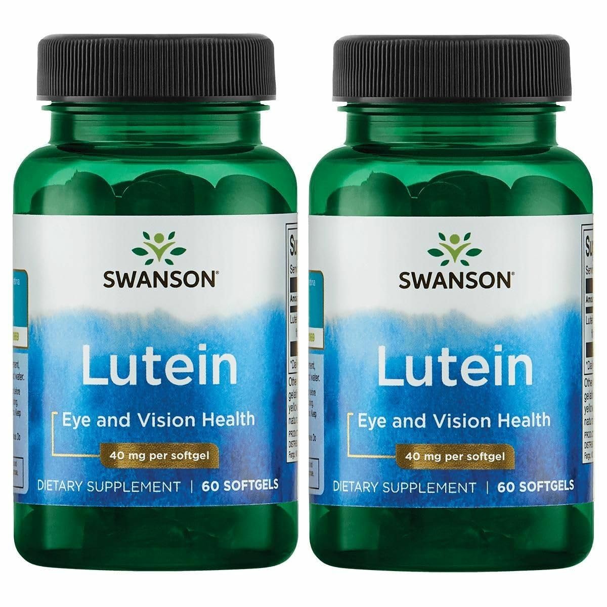 Swanson lutéine, bouteille de capsules molles 40 mg, pratique à intégrer au quotidien.