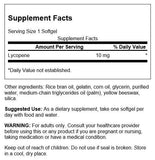 Étiquette Swanson Lycopène 10 mg gélules, traçabilité et pureté