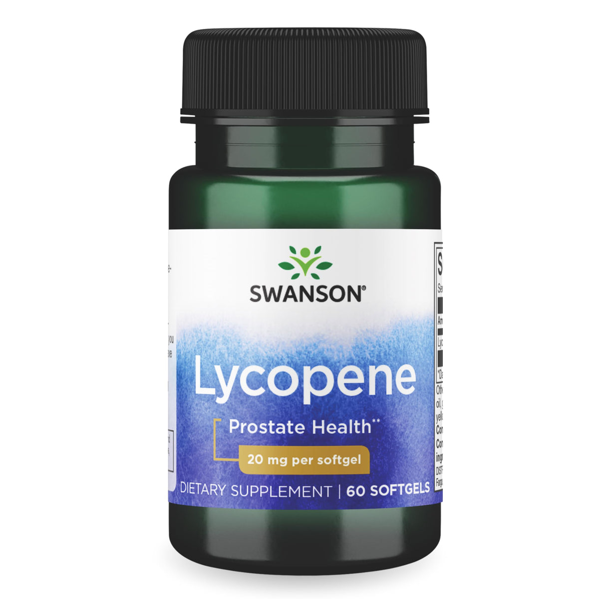 Swanson Lycopene, bouteille de complément, soutien potentiel à la santé masculine au quotidien.