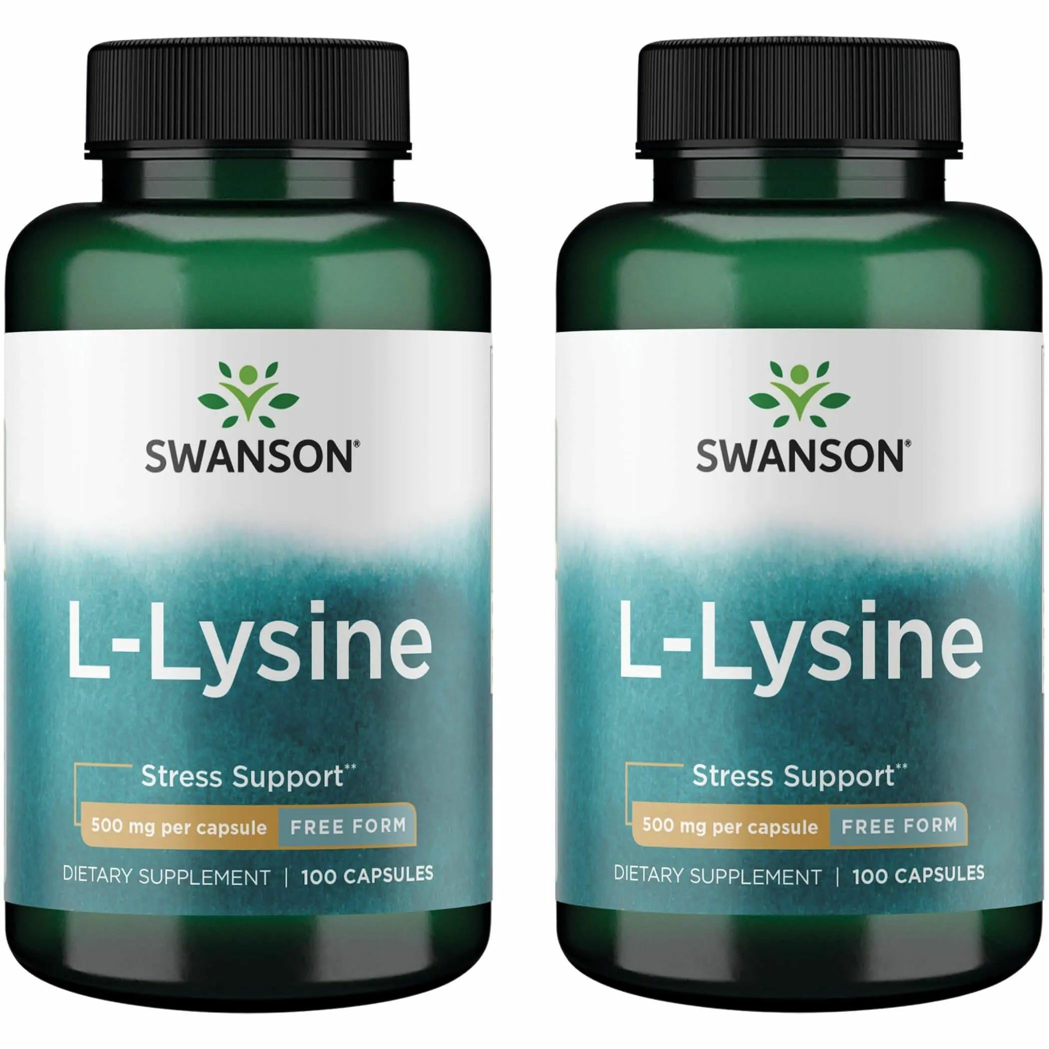 Swanson L-Lysine forme libre – flacon de 100 capsules, soutien naturel au stress