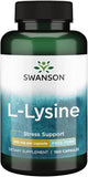 Swanson L-Lysine libre‑forme, bouteille 500 mg, 100 capsules, soutien quotidien potentiel