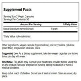 Swanson Maca 500 mg, bouteille de capsules, énergie durable possible.