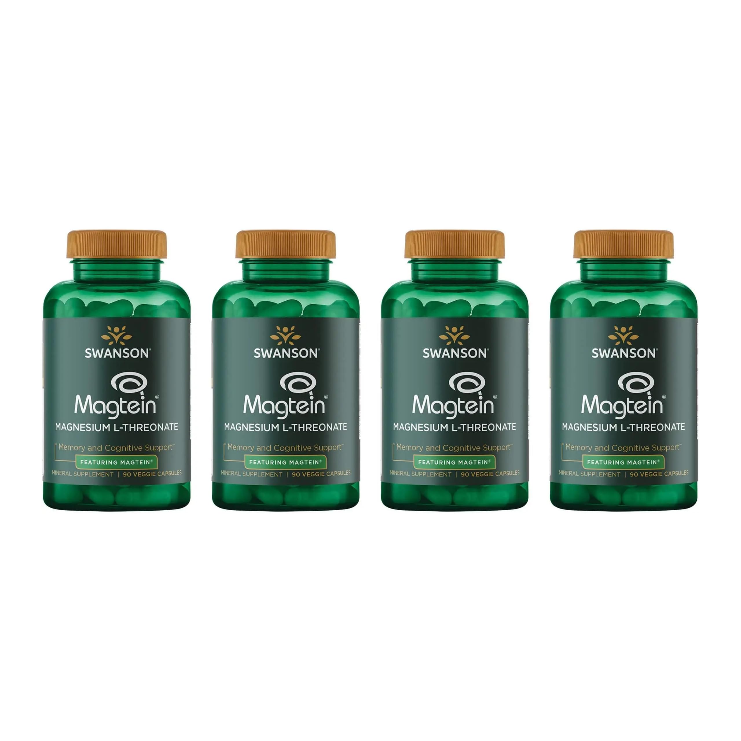 Swanson Magnesium L‑Thréonate : bouteille de capsules, soutien potentiel du système nerveux au quotidien.