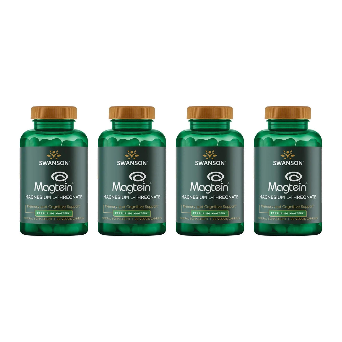 Swanson Magnesium L‑Thréonate : bouteille de capsules, soutien potentiel du système nerveux au quotidien.