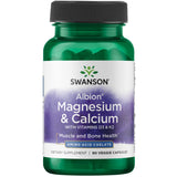 Swanson Albion Chelated Magnesium Calcium dans une bouteille; soutien potentiel des os et énergie.