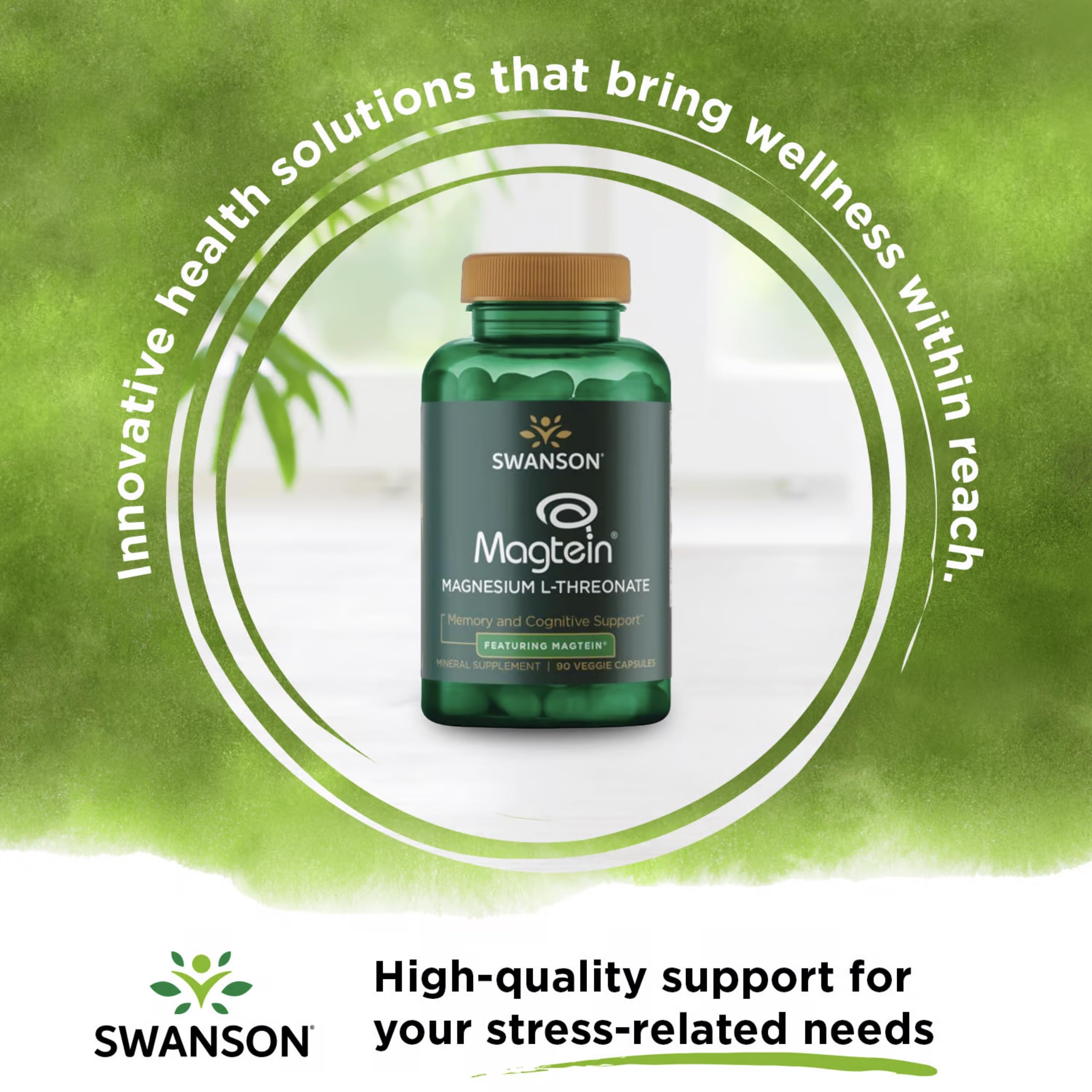 Swanson Magnésium L-Thréonate – étiquette produit claire facilitant les dosages quotidiens.