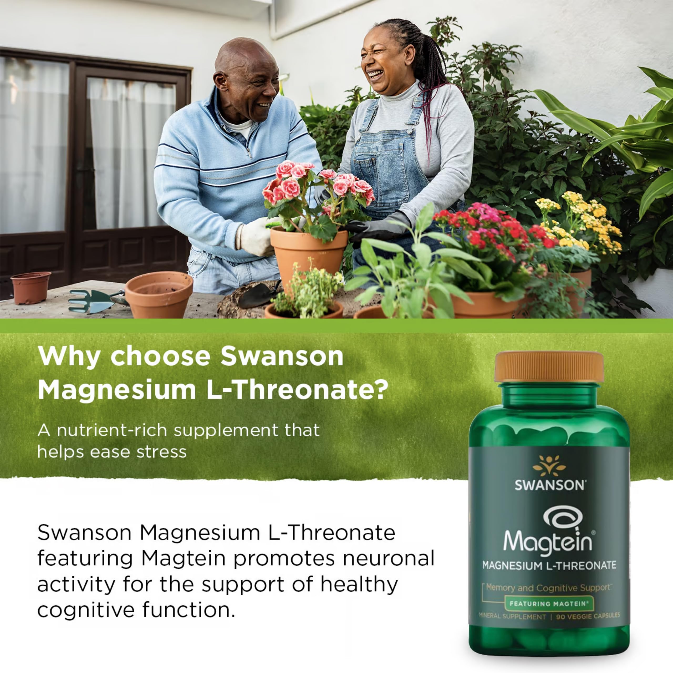 Swanson Magnésium L-Thréonate – verre d'eau à proximité, rituel quotidien de bien‑être.