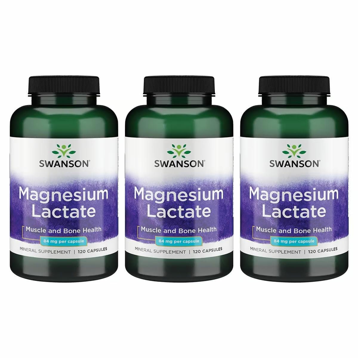 Swanson Magnésium Lactate – bouteille ouverte, absorption douce et confortable