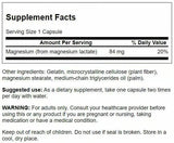 Swanson Magnésium Lactate — bouteille: format pratique et dosage quotidien.
