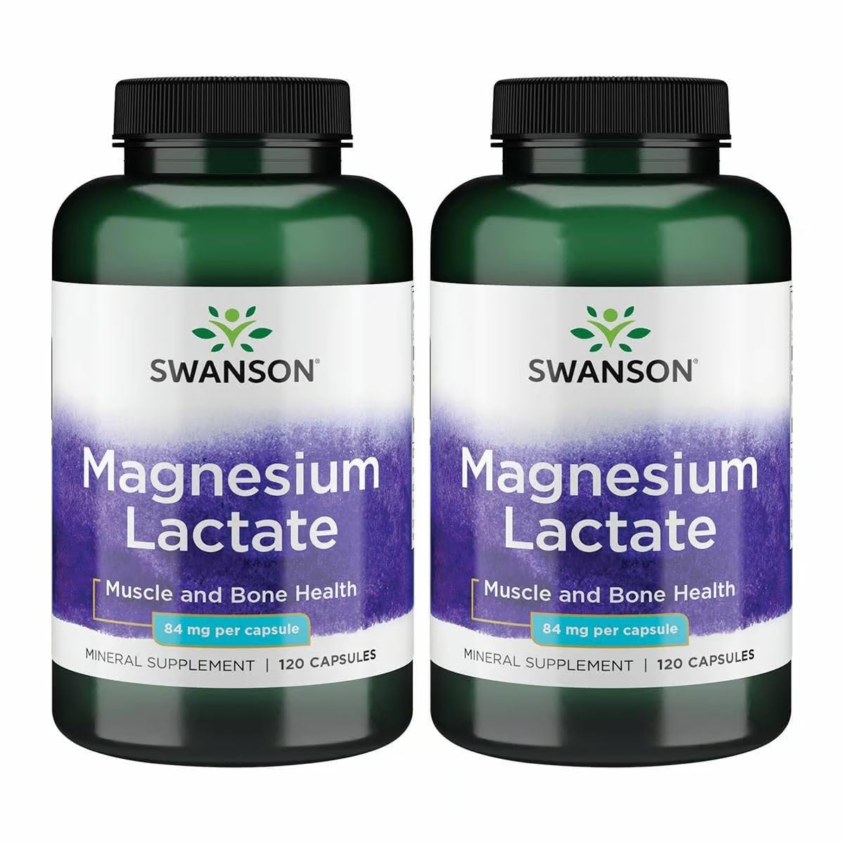 Swanson Magnésium Lactate — capsule: soutien musculaire et absorption douce.