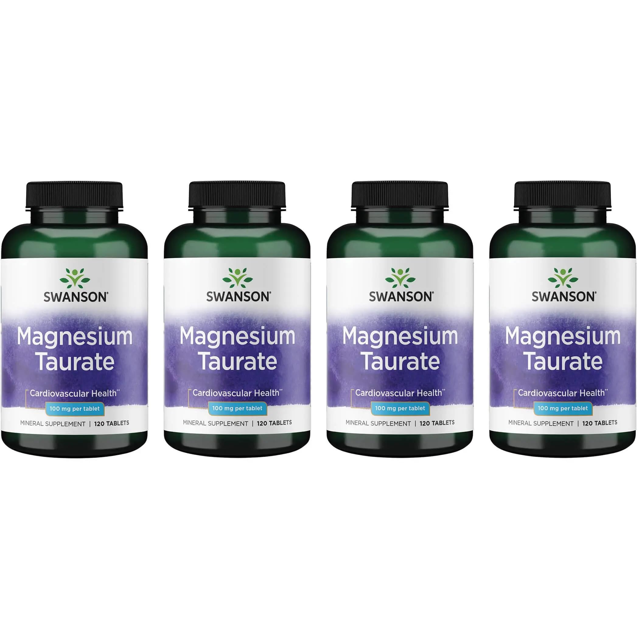 Swanson Magnesium Taurate – bouteille du complément, soutien potentiel des muscles et des os.