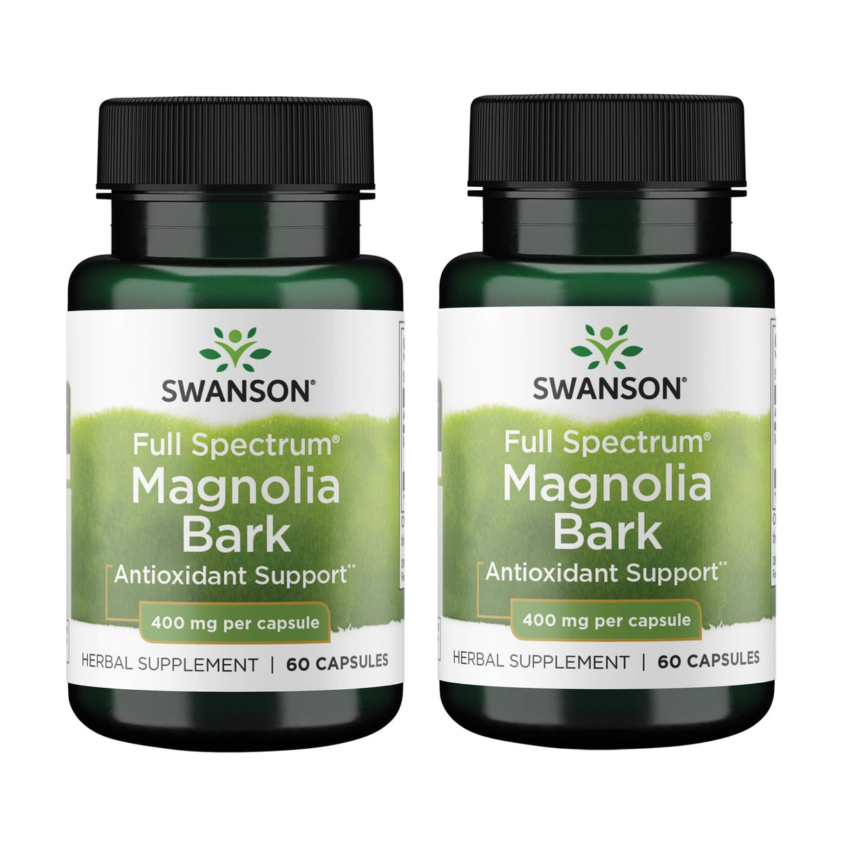 Swanson Magnolia Bark sur emballage, lot de deux boîtes, soutien digestif potentiel