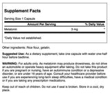 Swanson Mélatonine 3 mg – capsules faciles à prendre pour favoriser l’endormissement en douceur.