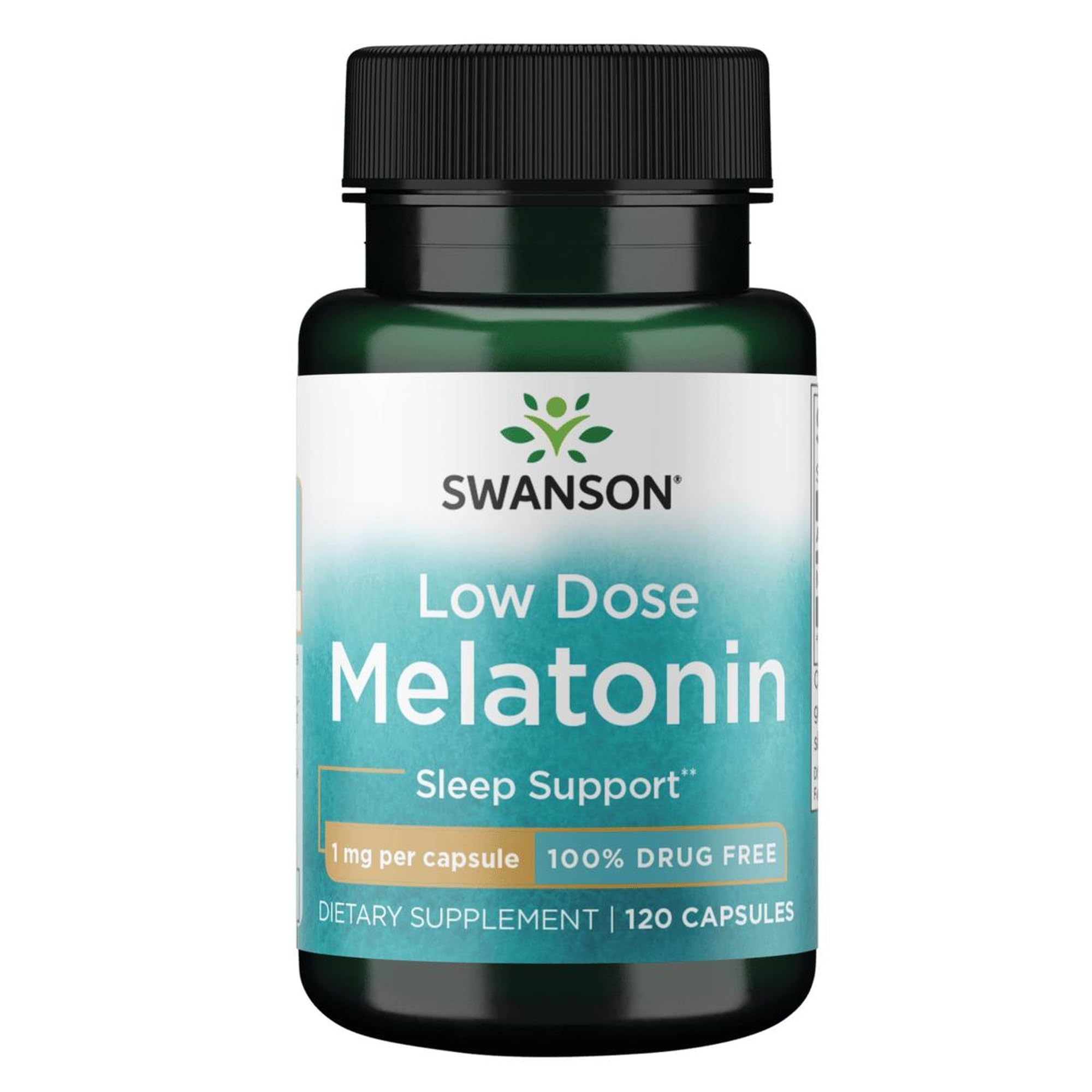 Swanson Mélatonine flacon 120 gélules – aide potentielle au sommeil