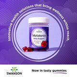 Bouteille Swanson mélatonine gommes, pack triple, pratique pour les nuits.