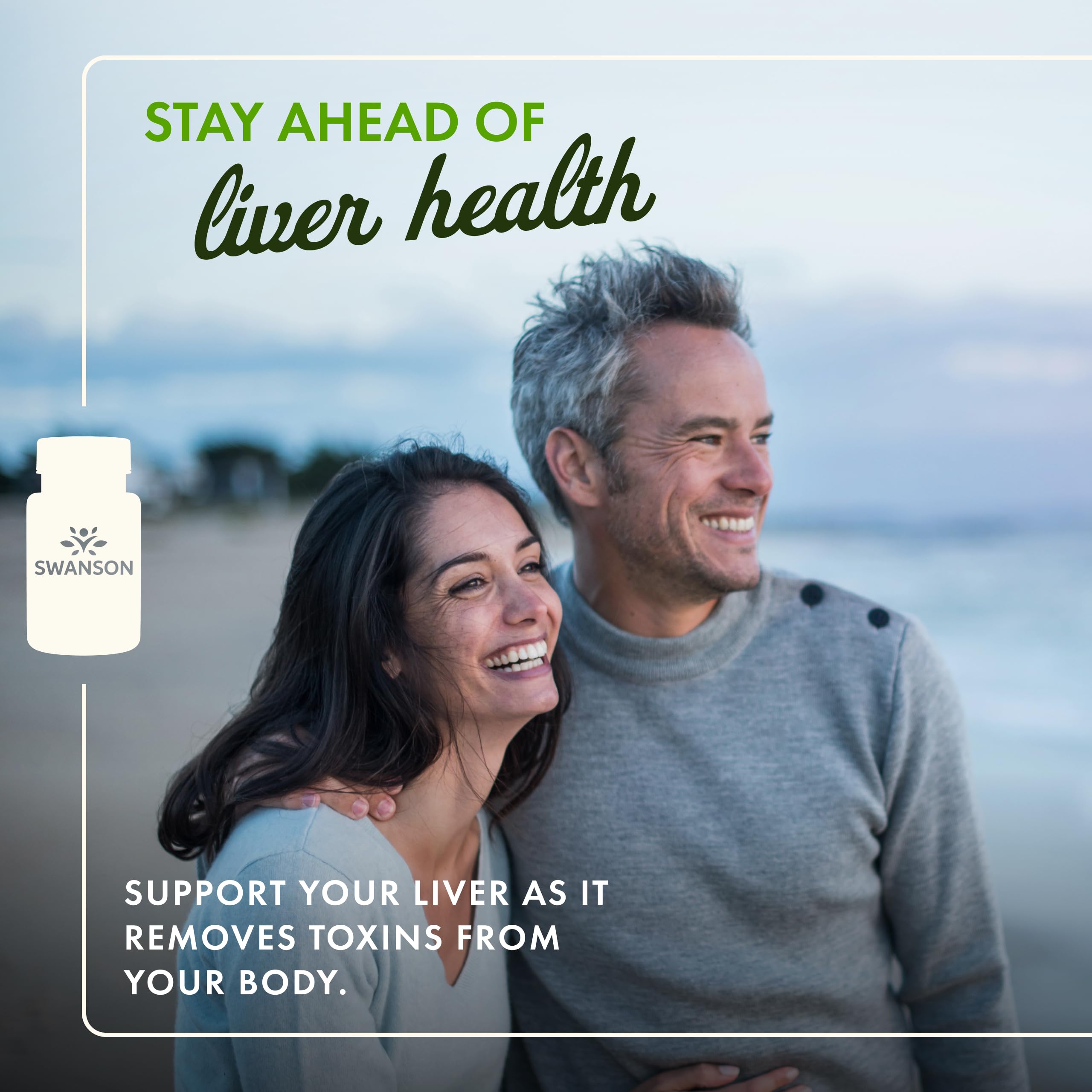 Capsules Swanson Milk Thistle standardisé 80% silymarine, format pratique pour dosage quotidien.