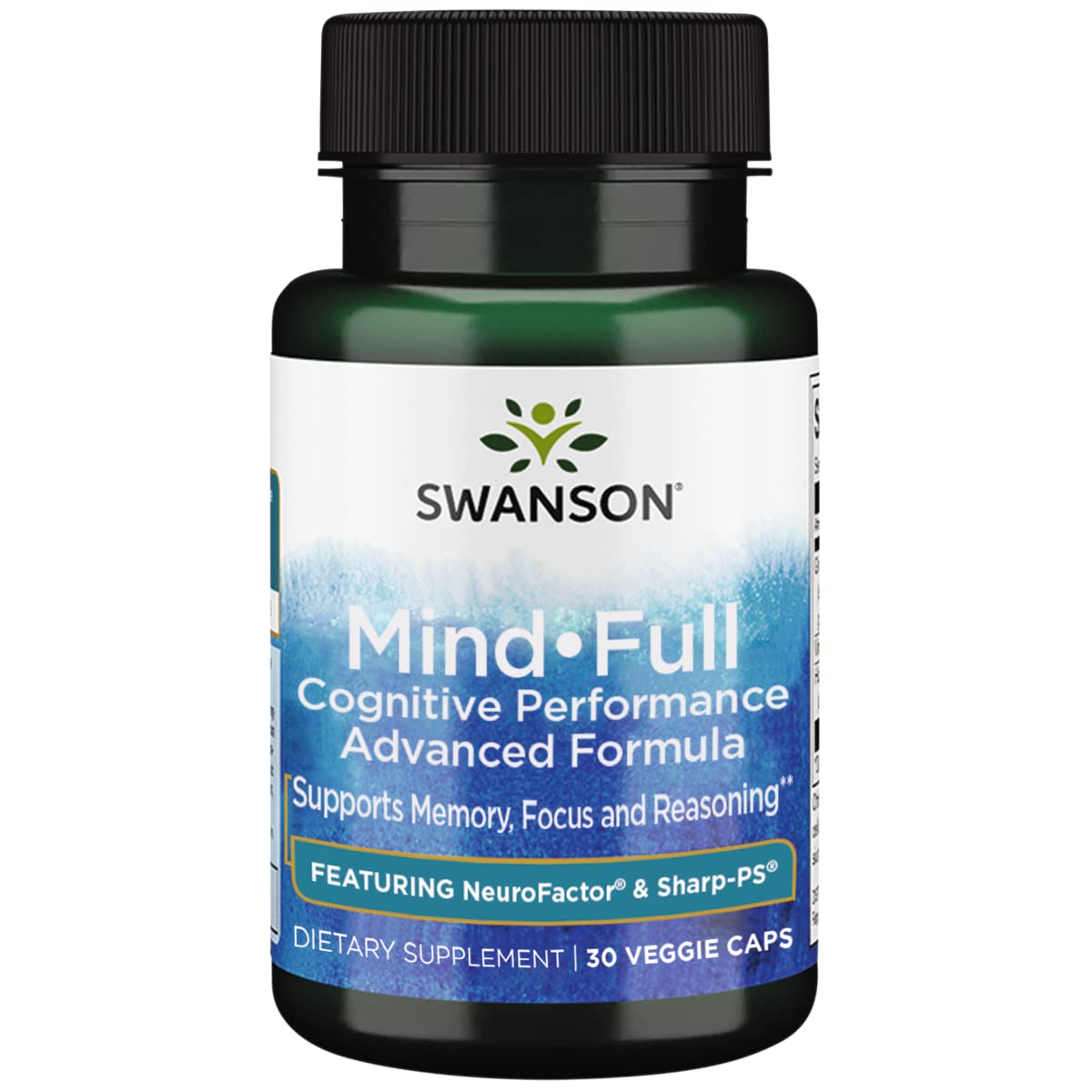 Swanson Mindfull - bouteille montrant le flacon, soutien mémoire et concentration