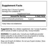 Swanson Msm Poudre doseur, pratique pour mesurer une portion adaptée à la routine.