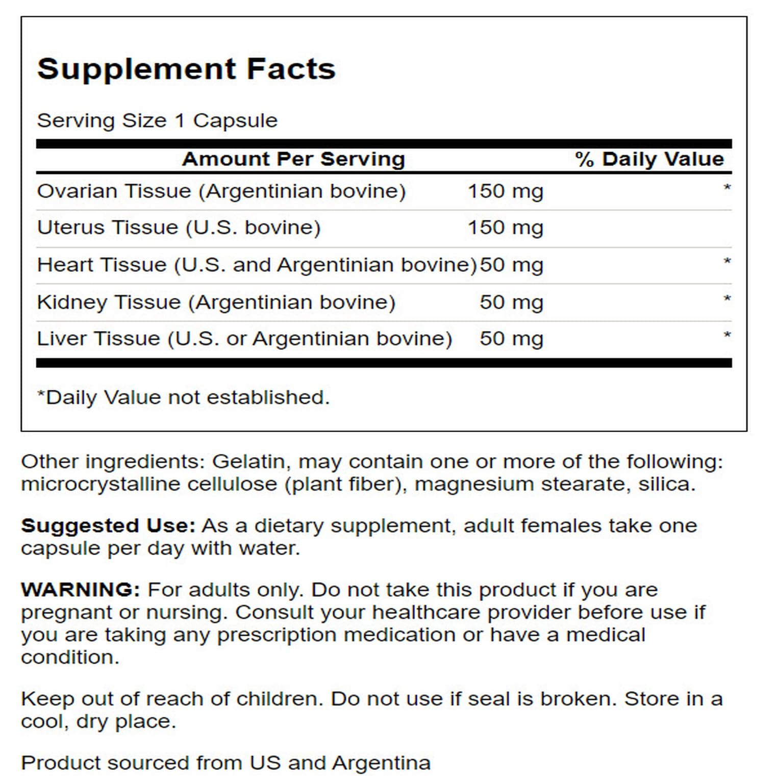Étiquette Swanson Multi-GLANDULAR: informations claires sur le produit et les ingrédients.