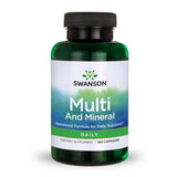 Swanson Multi-Minéral Quotidien: bouteille sur fond clair, apport quotidien en micronutriments.
