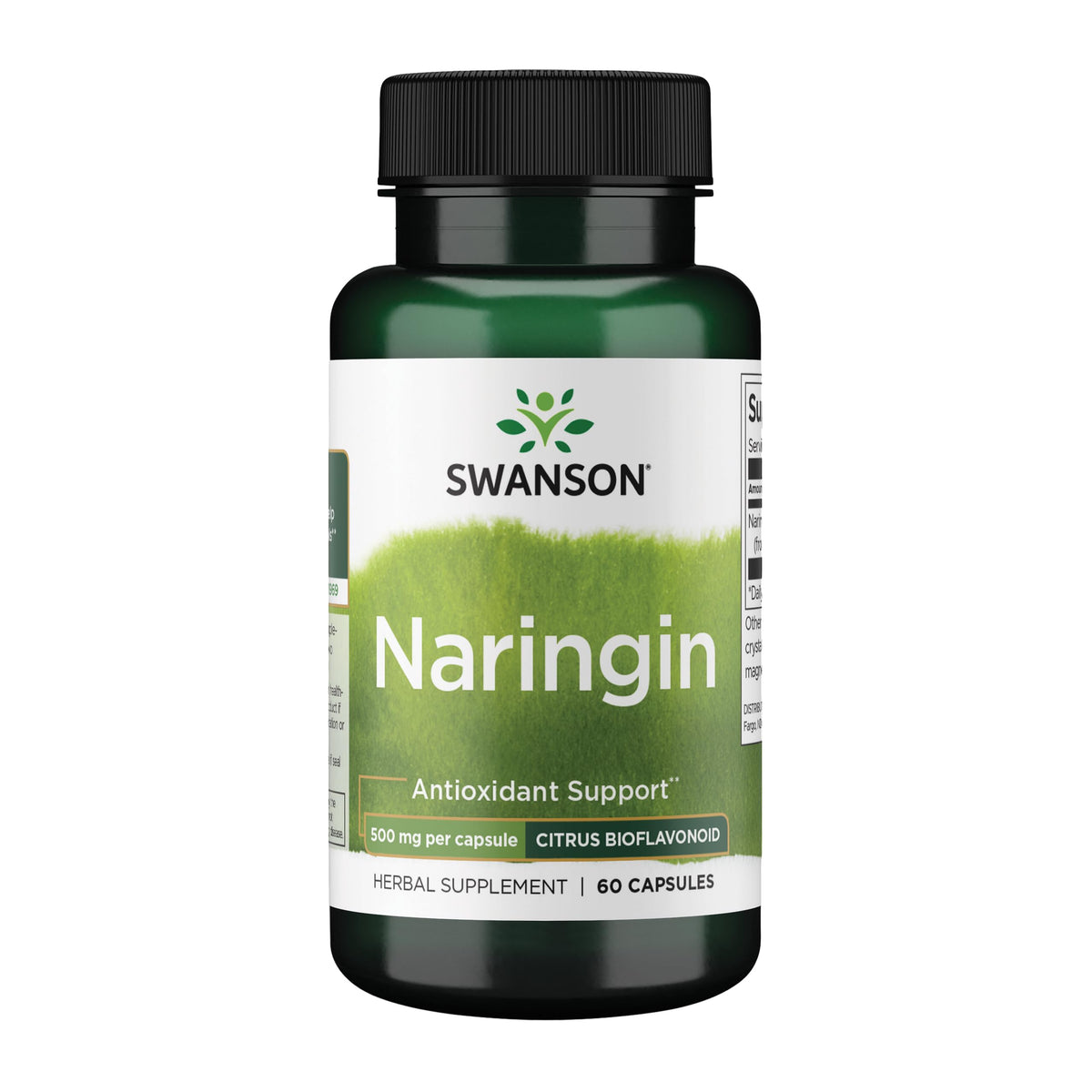 Swanson Naringine 500 mg – bouteille de capsules prête à l'usage quotidien.