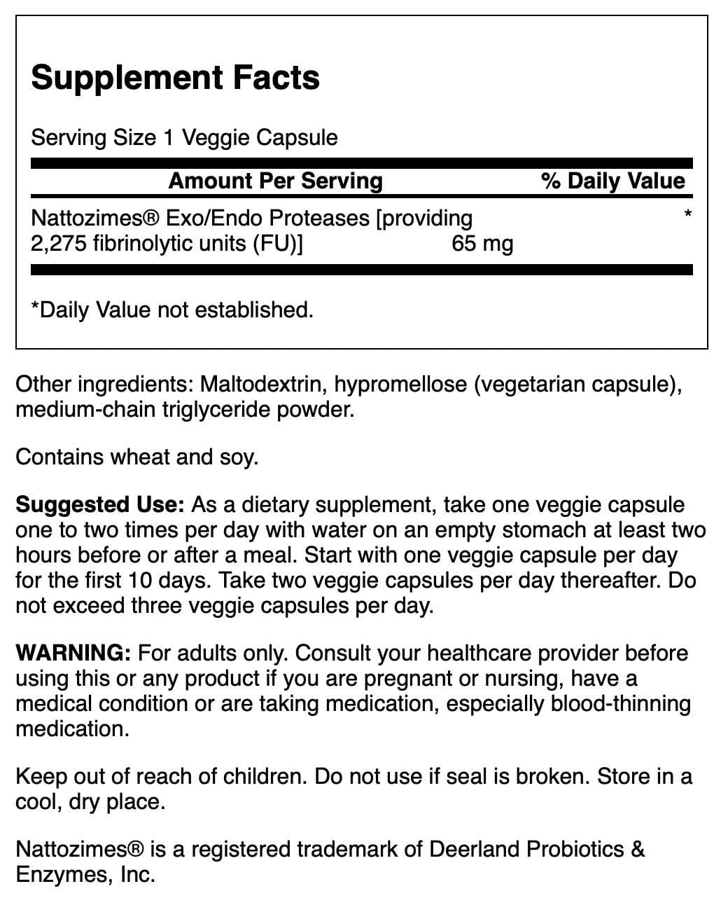 Swanson Nattozimes capsules – ensemble en boîte, utilisation quotidienne pratique