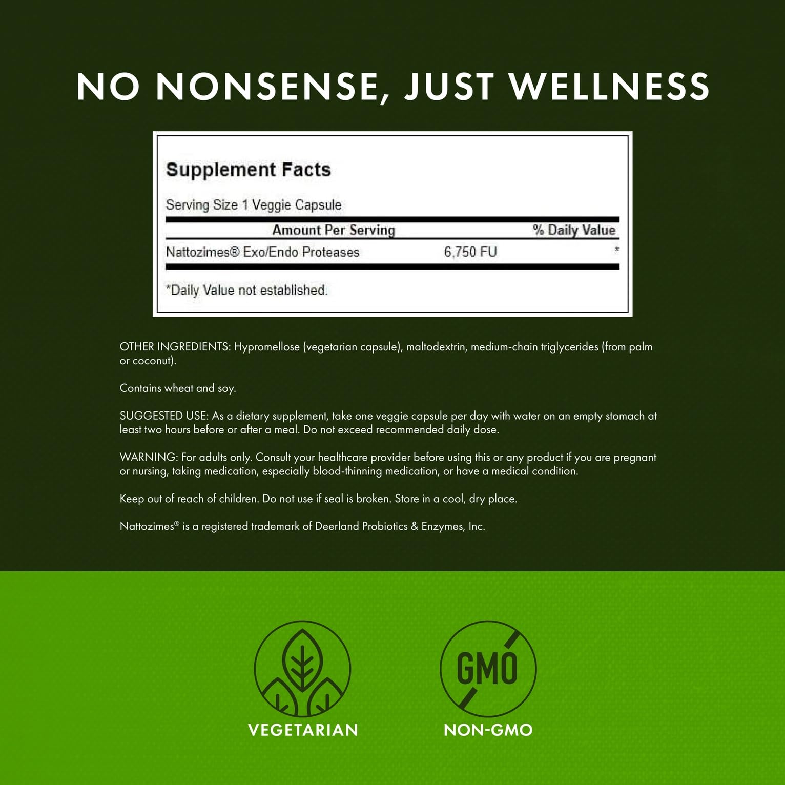 Swanson Nattozimes: plaque de capsules végétales prête à l'utilisation
