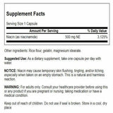 Swanson Niacinamide 500 mg — bouteille ouverte, accès rapide au complément quotidien.