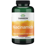 Swanson Niacinamide: bouteille-gelules prête à l’usage, soutien potentiel au métabolisme.