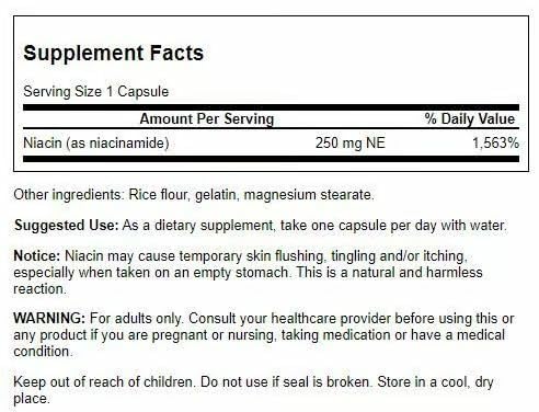 Swanson Niacinamide – comprimés 250 mg, formulation polyvalente de vitamine B3