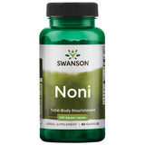 Capsules Swanson Noni 500 mg dans une bouteille, soutien potentiel au bien-être.