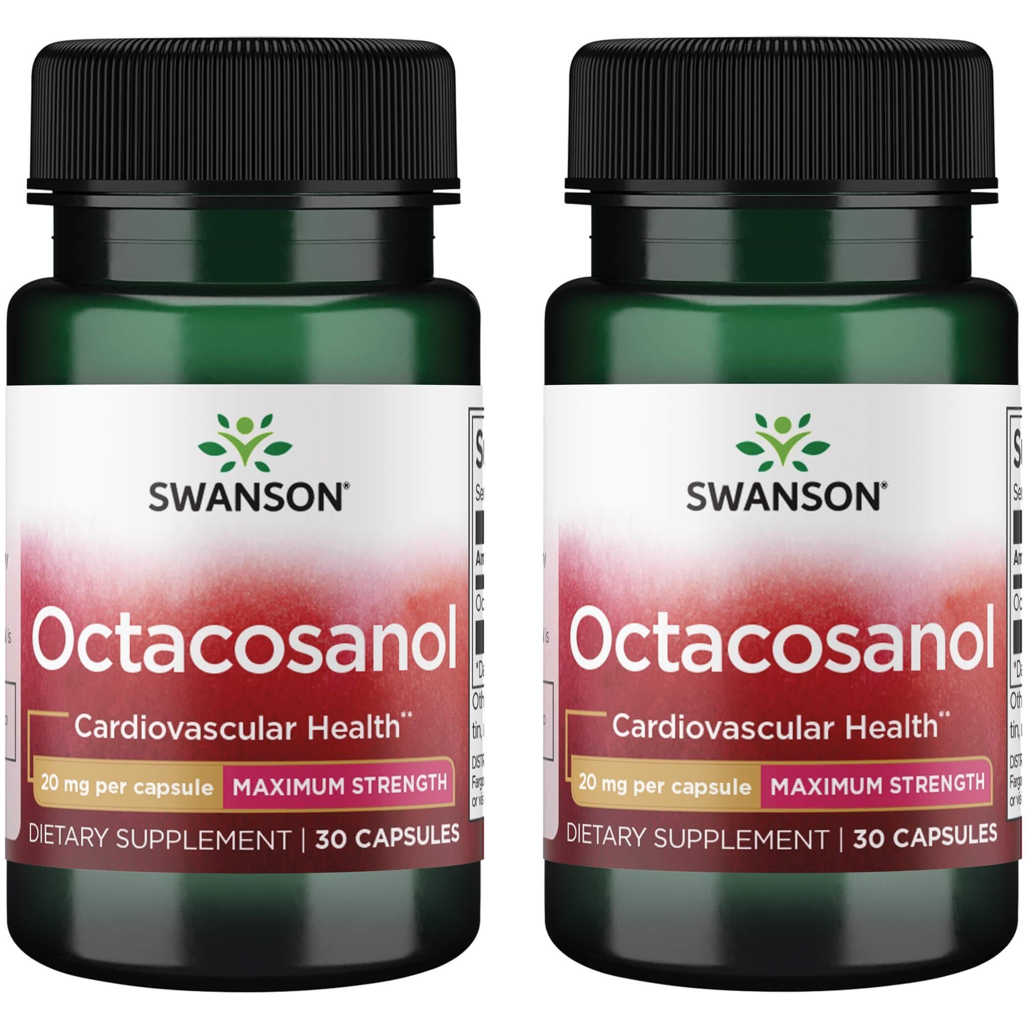 Swanson Octacosanol 20 mg – gélules et emballage, soutien potentiel au mode de vie sain