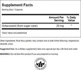 Swanson Octacosanol 20 mg, emballage: usage possible pour soutenir le métabolisme et l'énergie.