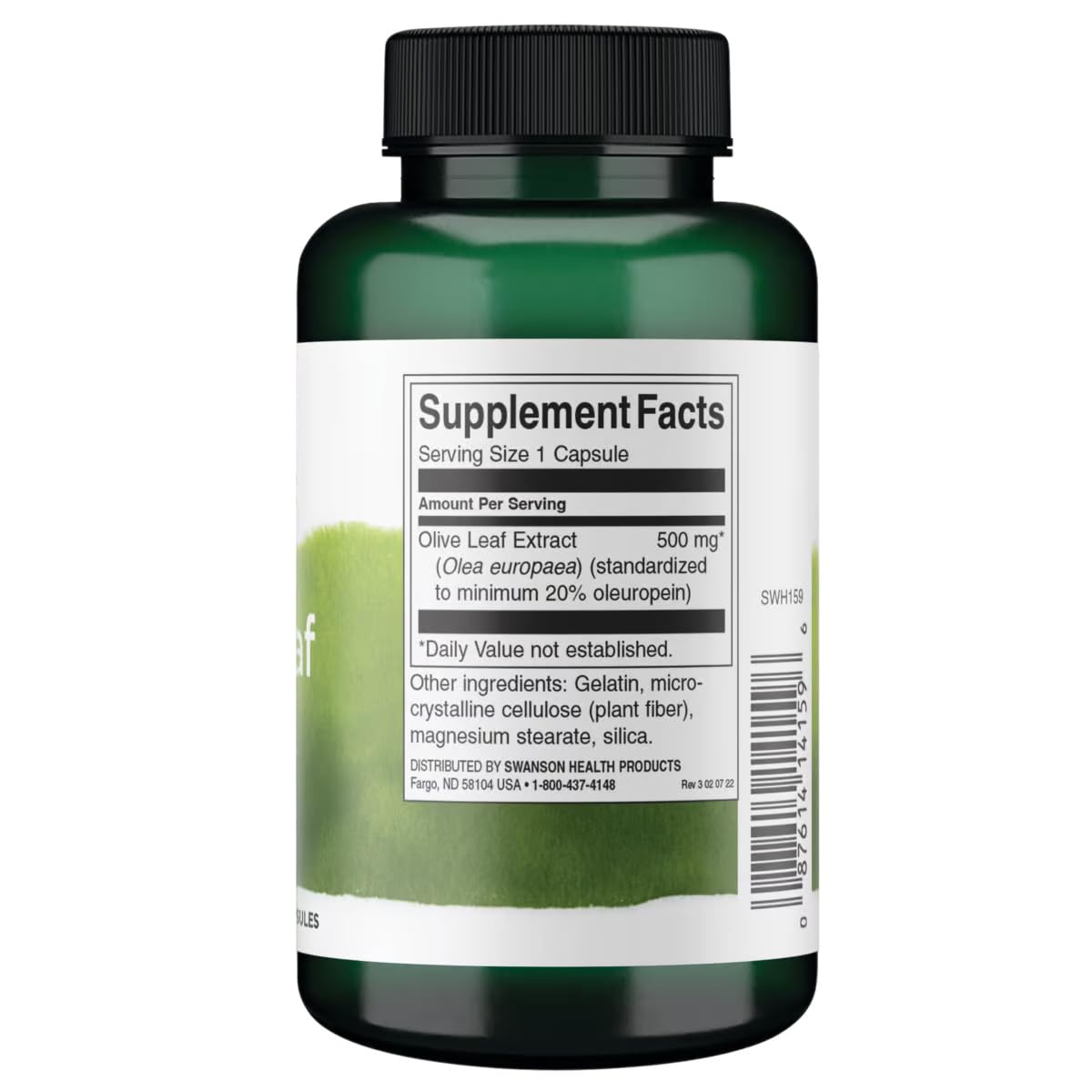 Capsules Swanson oléuropéine 20% concentrees pour la posologie.