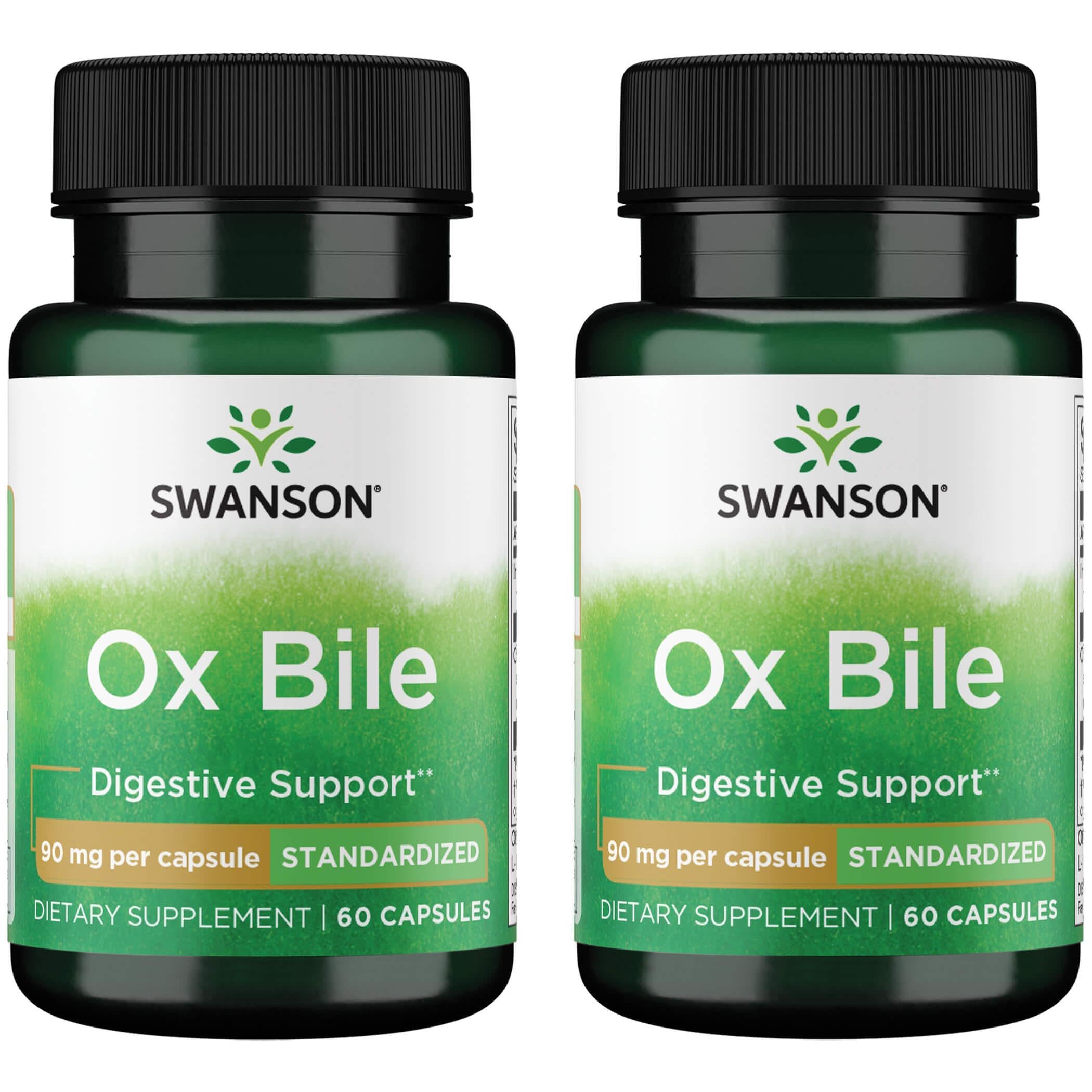Swanson Ox Bile: flacon de gélules 90 mg pour une utilisation pratique au quotidien.