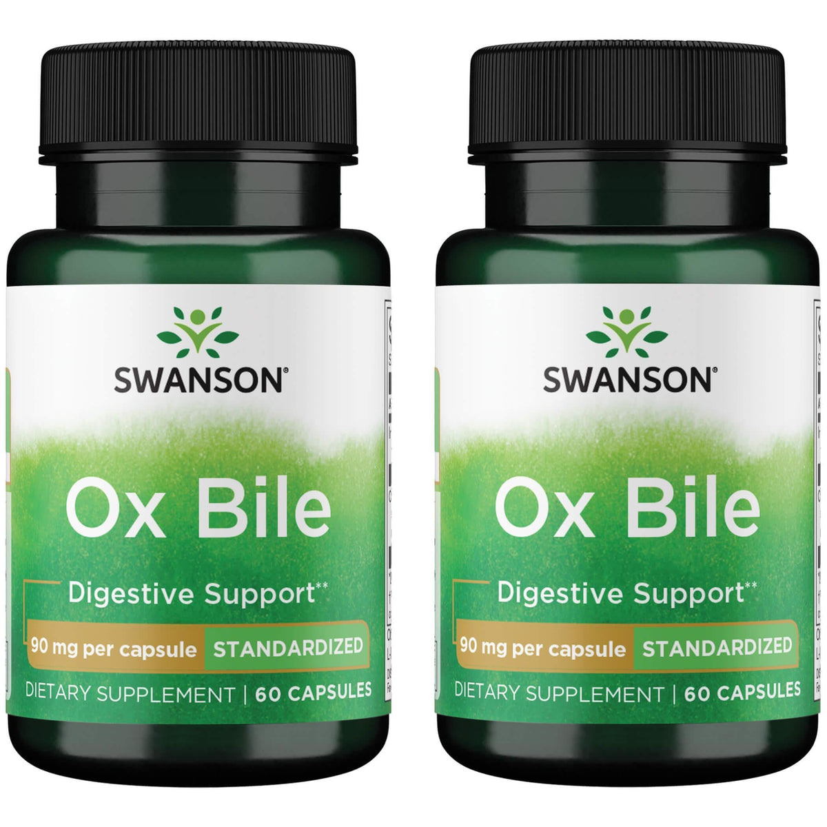 Swanson Ox Bile: flacon de gélules 90 mg pour une utilisation pratique au quotidien.