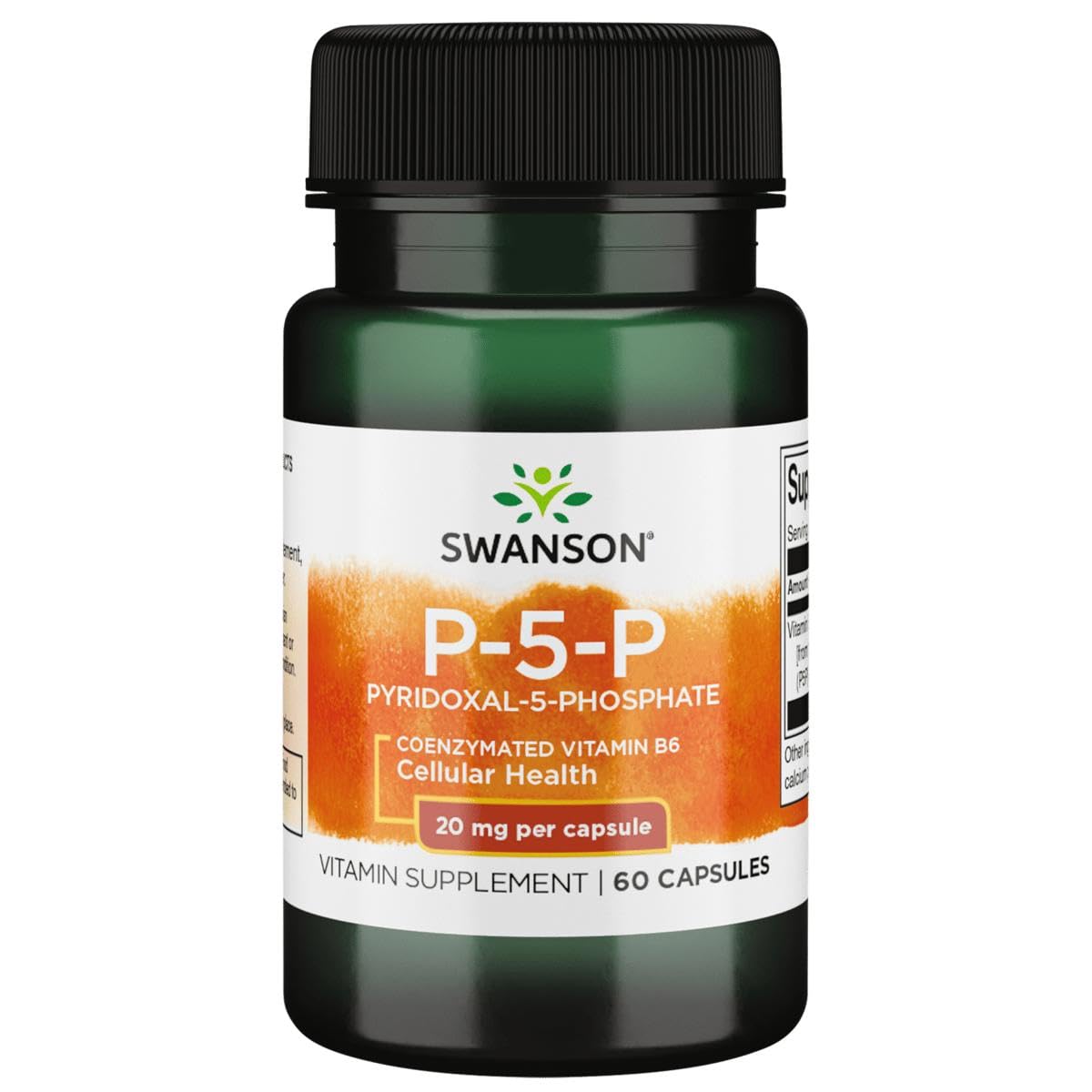Swanson P-5-P bouteille de gélules, faciles à avaler au quotidien.