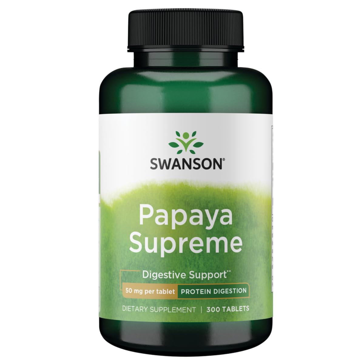 Swanson Papaya Supreme, flacon de 300 comprimés, soutien digestif des protéines.