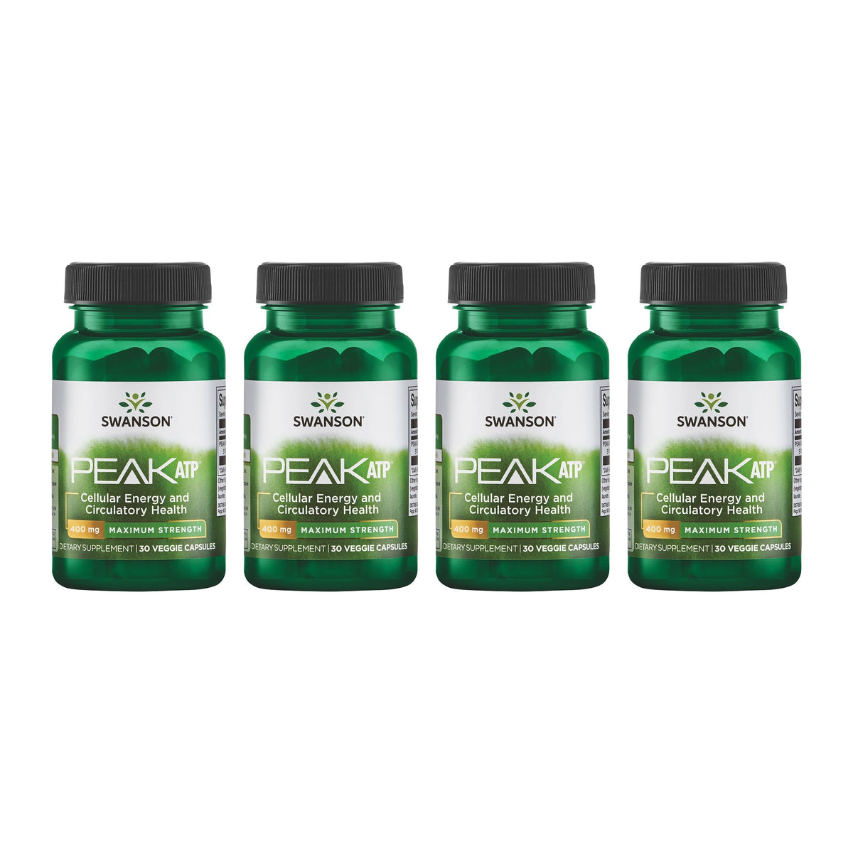 Swanson Peak ATP: bouteille de 400 mg pour soutenir l'énergie cellulaire au quotidien.