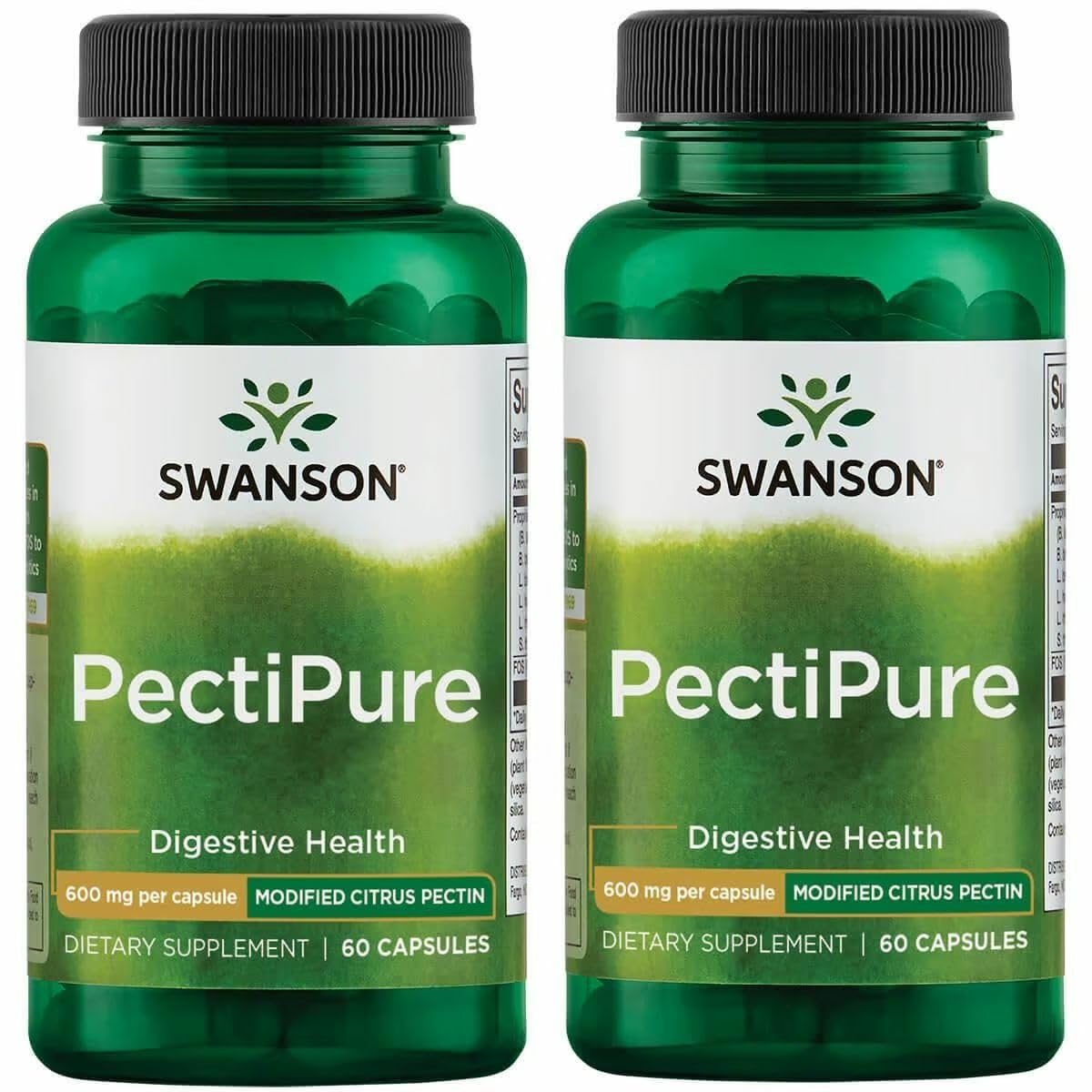 Swanson PectiPure en bouteille, soutien digestif quotidien grâce à la pectine modifiée.