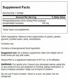 Étiquette Swanson Phosphatidylsérine 100 mg: traçabilité et pureté vérifiée