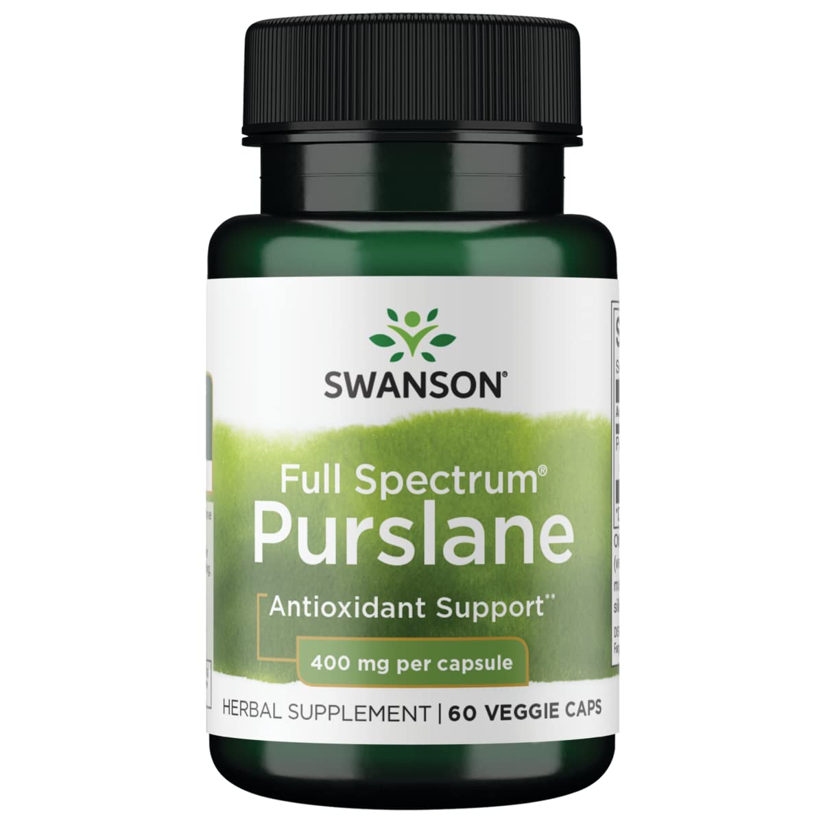 Swanson Pourpier – bouteille de capsules végétales faciles à prendre