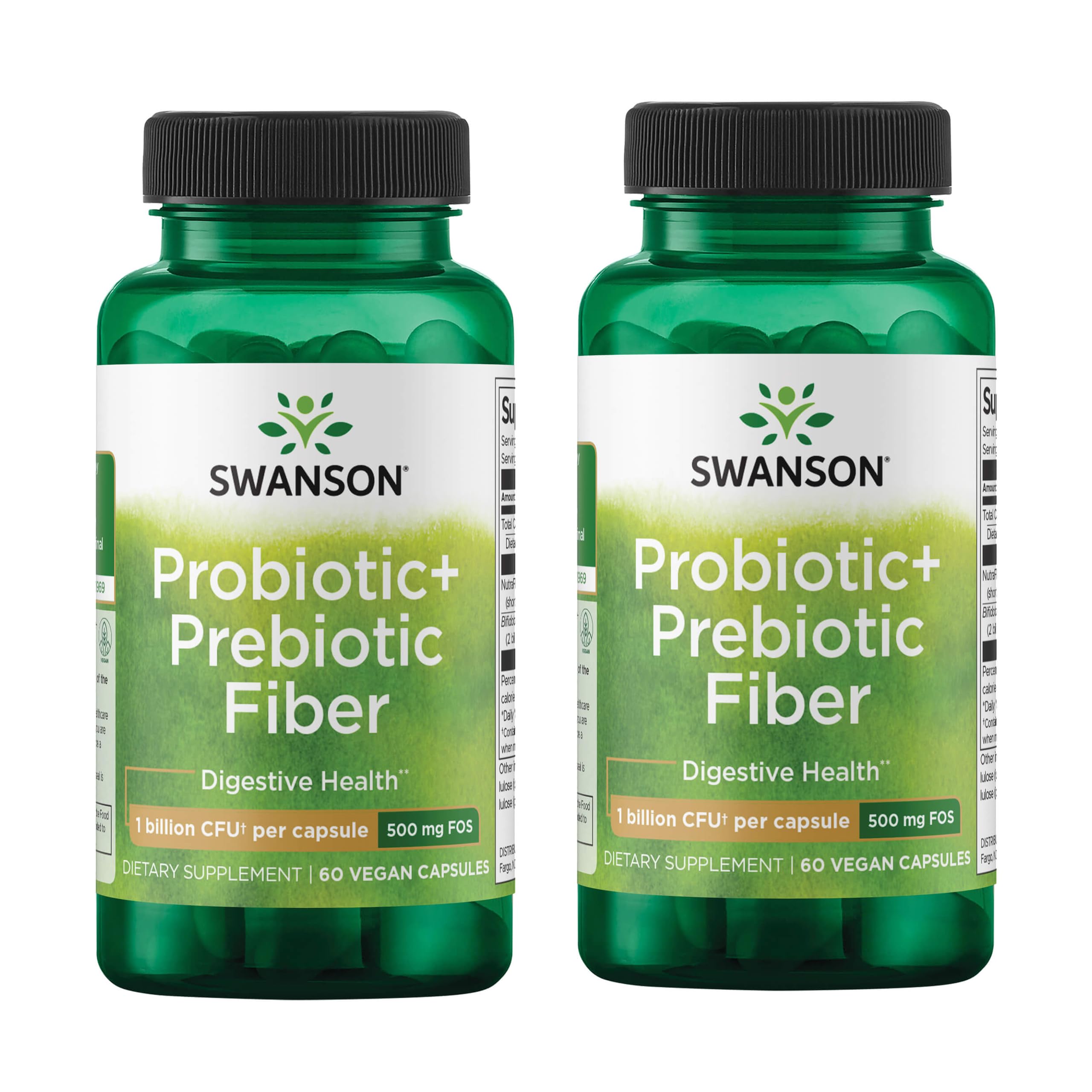 Swanson prébiotique-probiotique-fibre: bouteille favorisant digestion équilibrée et confort digestif quotidien.