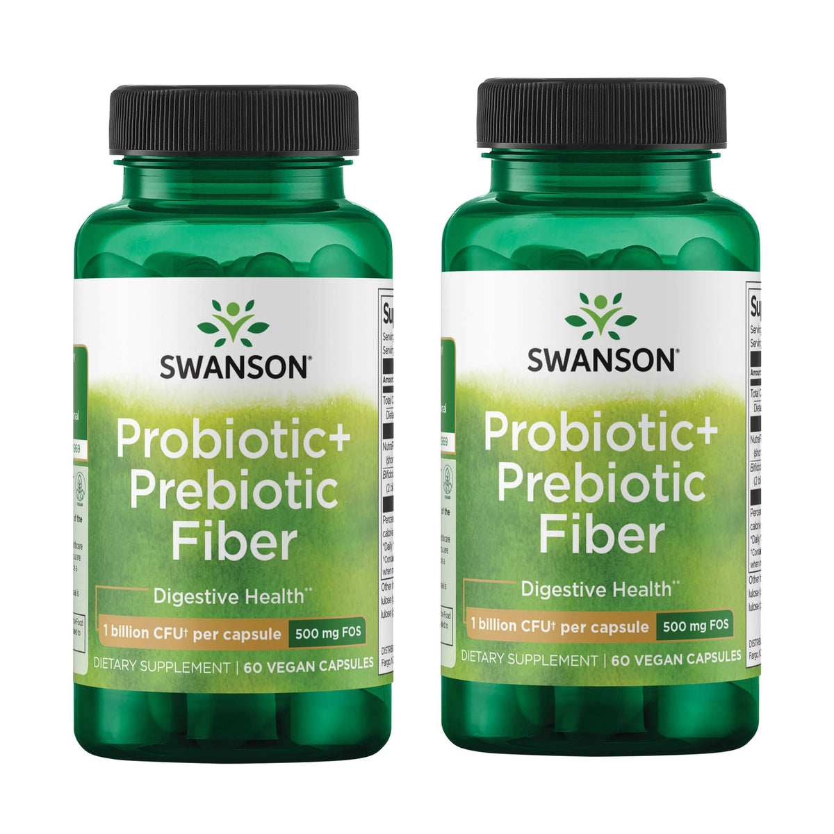 Swanson prébiotique-probiotique-fibre: bouteille favorisant digestion équilibrée et confort digestif quotidien.