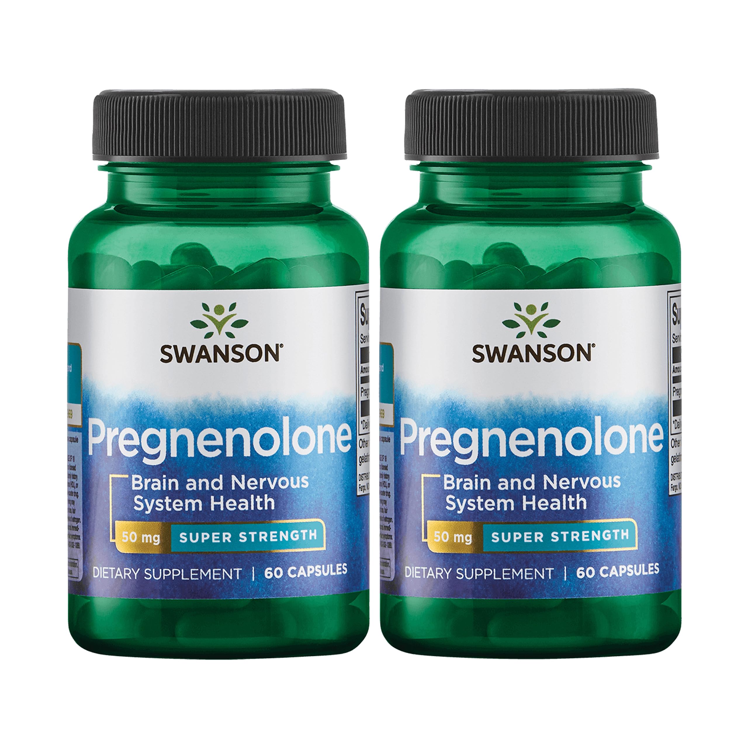 Swanson Ultra Pregnenolone, flacon gélules 50 mg, pratique à intégrer au quotidien.