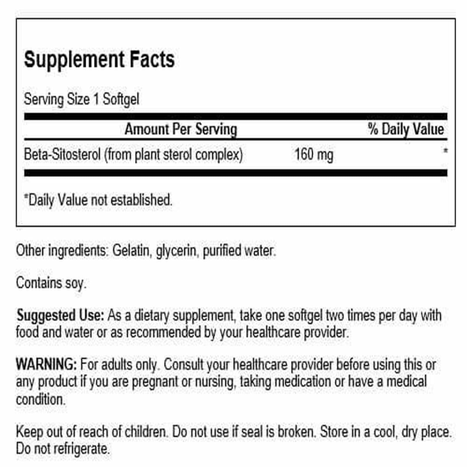Swanson Premium Beta Sitosterol sur l'étiquette du bocal, prêt pour une routine naturelle