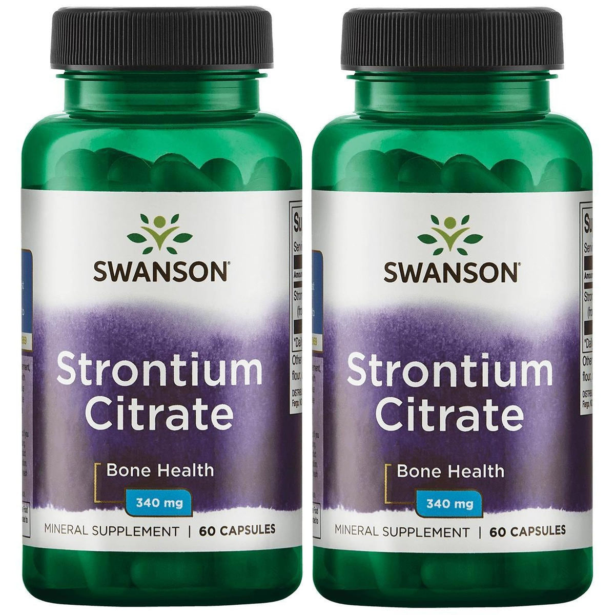 Swanson Premium Brand citrate de strontium flacon 340 mg, soutien des os.