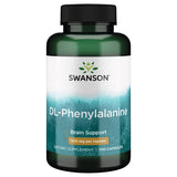 Capsules DL-phénylalanine Swanson Premium Brand, soutien potentiel des neurotransmetteurs et énergie mentale.