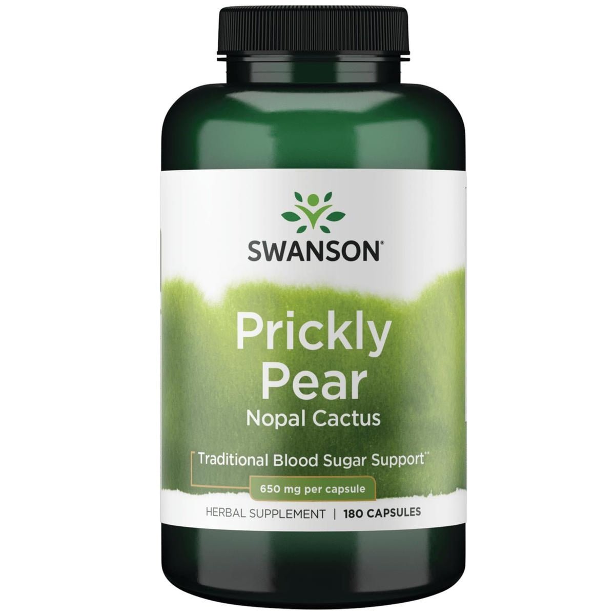 Capsules Opuntia Swanson Premium Brand dans une bouteille, prise quotidienne possible pour le bien-être.
