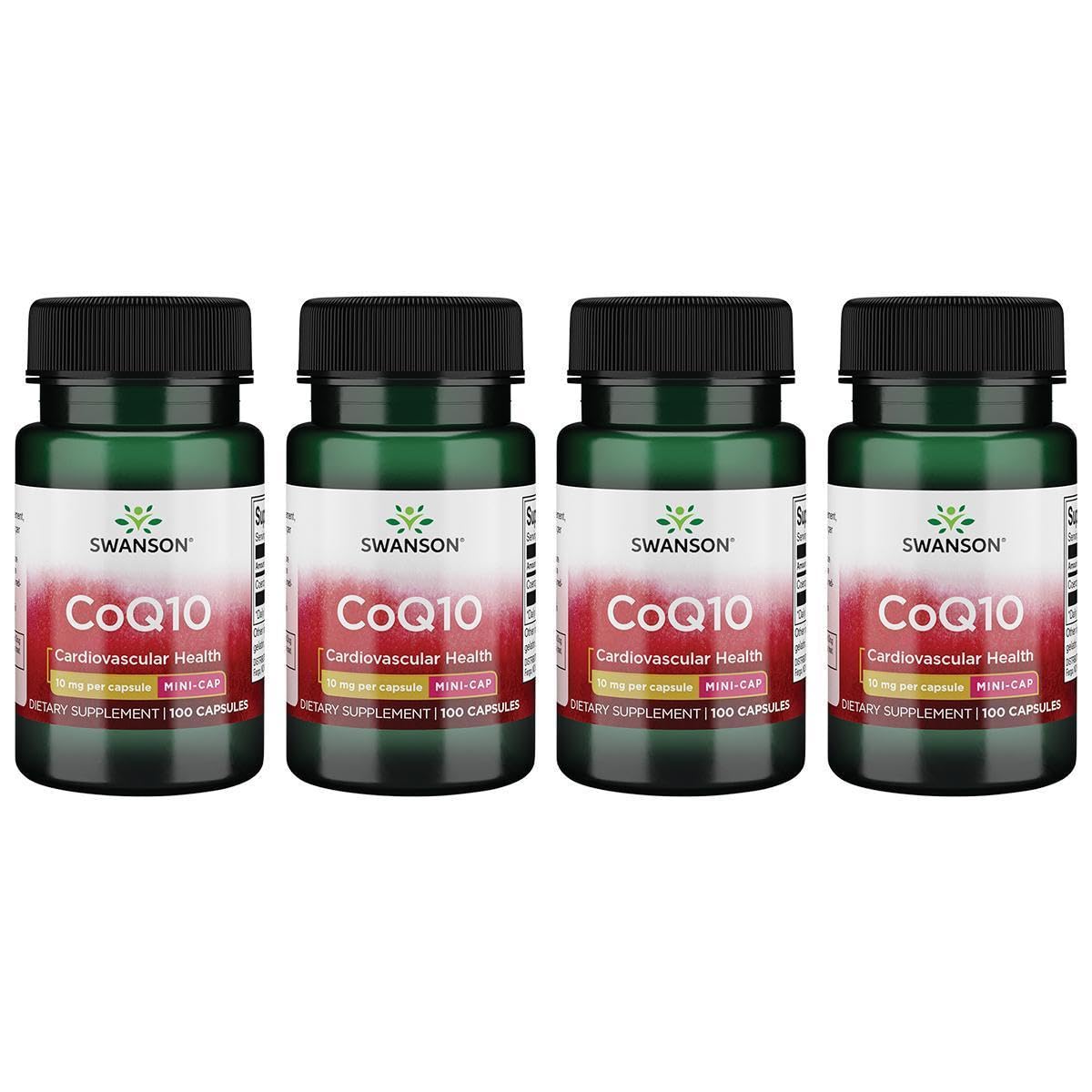 Capsule Swanson CoQ10 mini 10 mg prête à avaler avec eau, pratique au quotidien